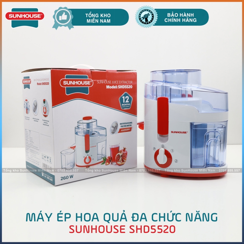 Máy ép nước hoa quả Sunhouse SHD5520 - 260W